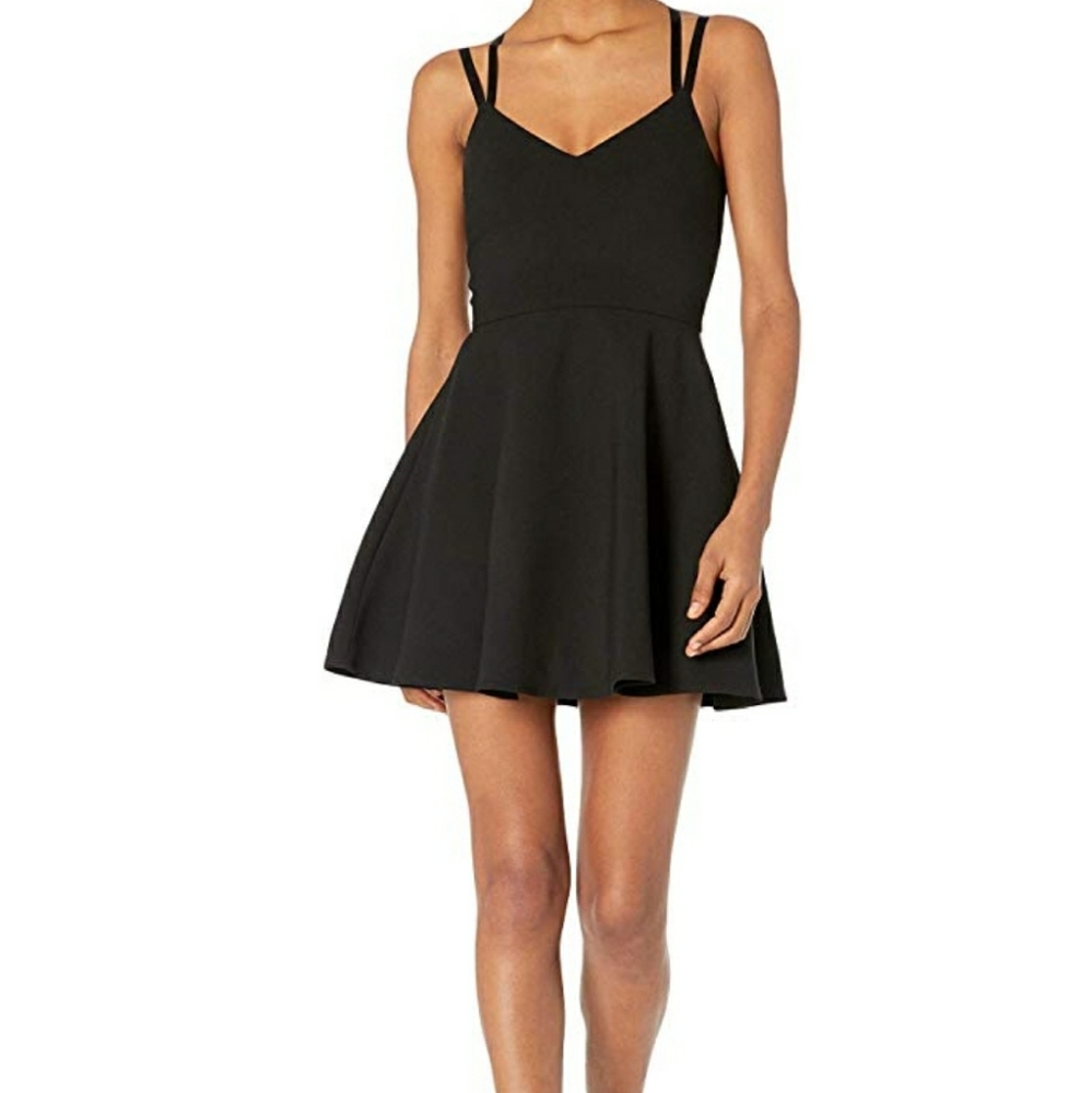 French Connection strappy stretch mini black 12